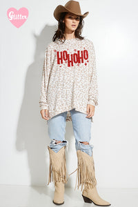 HO HO HO Leopard Sweater IV/BG