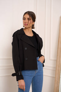 Gaby's cropped trench coat