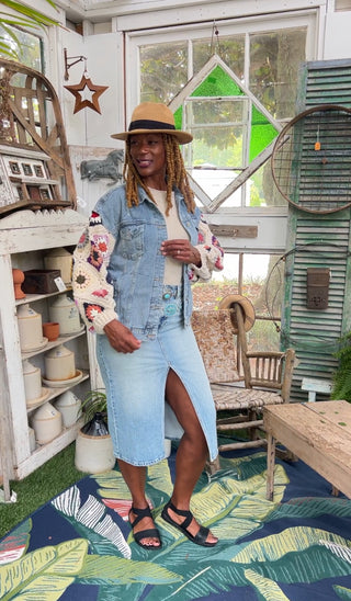 Granny Crochet Jean Jacket