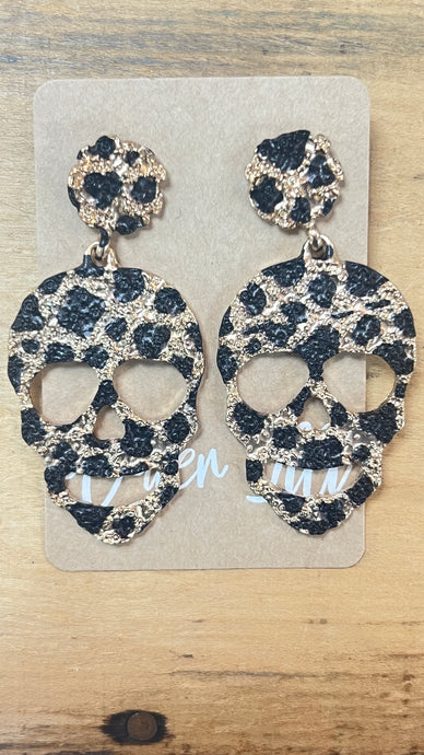 Leopard Skull Earrings