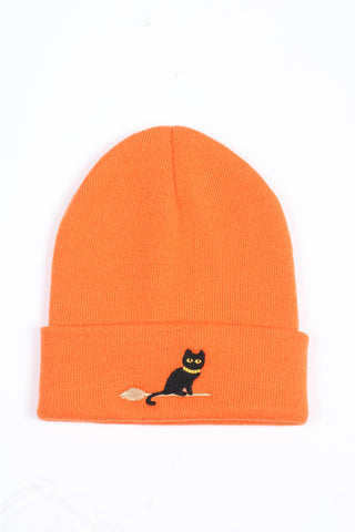 Halloween Black Cat Beanie OR