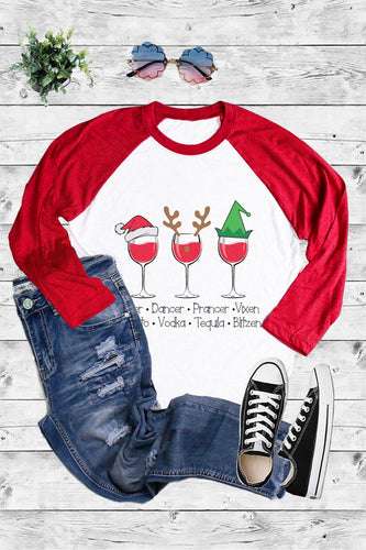 Christmas Wine Reindeers White/Red