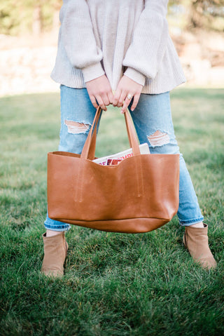 Tool Tote Leather Bag Mustard