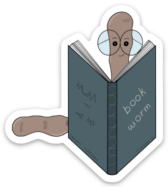 Bookworm Sticker