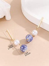 China Plate Ball & Gold Bar Earrings