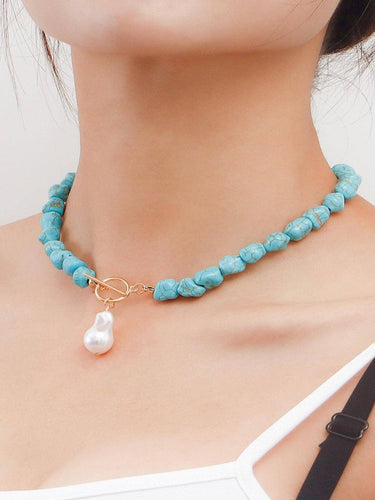 Turq & Pearl Necklace