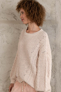 Oversized Cable Sweater Almond