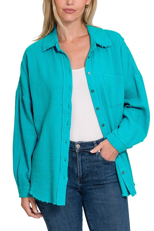 Raw And Edgy Shirt Light Teal