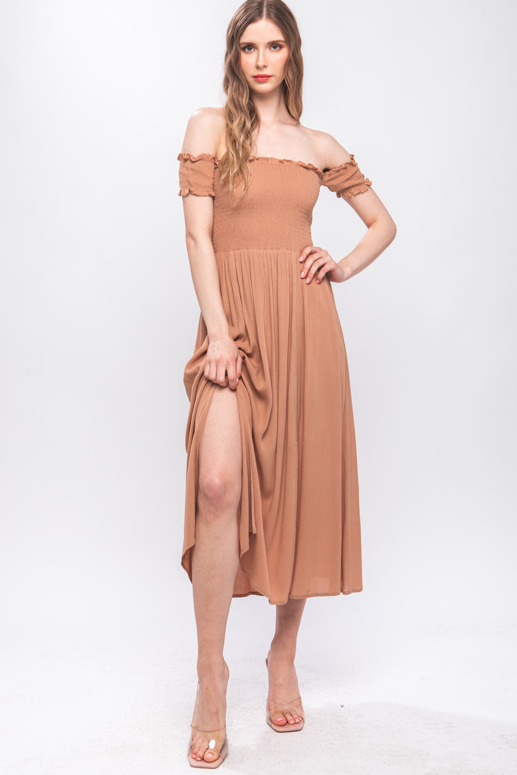 Romance On The Beach Dress Clay