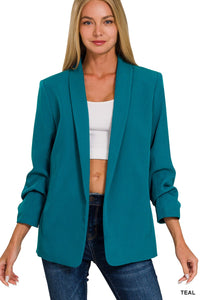 Rouched Zarilli Jacket Teal