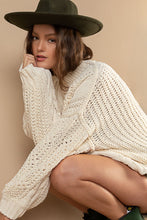 Balloon Sleeve Cable Knit Sweater Cream
