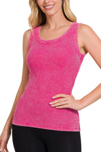 All Washed Out Scoop Neck Tank Top Hot Pink
