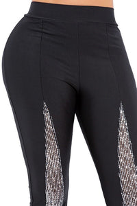 Sassy Sequins Flare Pants Black/Silver