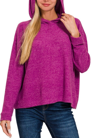 Cuddles Hoodie Sweater Lt Plum