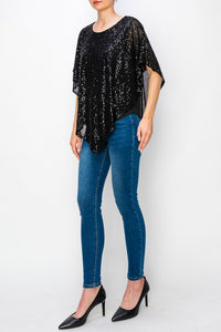 Lined Sequin Party Top