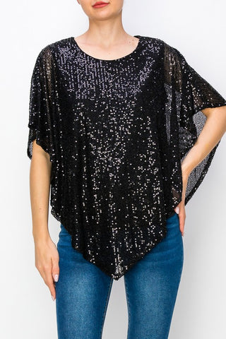 Lined Sequin Party Top