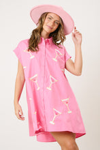 Sequintini Dress Shirt Pink