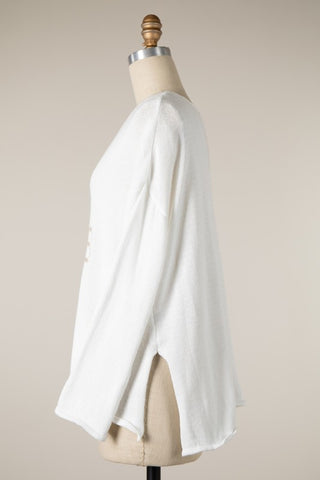 Wine Please Sweater White/Beige