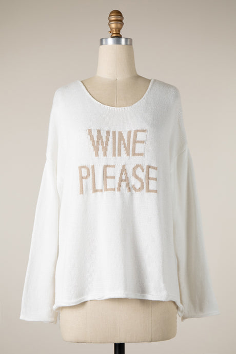 Wine Please Sweater White/Beige