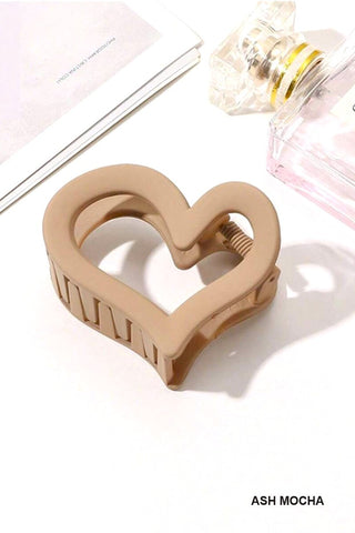 Heart Me Hair Clip Ash Mocha