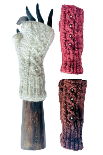 Pearls Fingerless Gloves from nepal