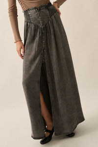 What Is Old Is New Again Maxi Skirt Black