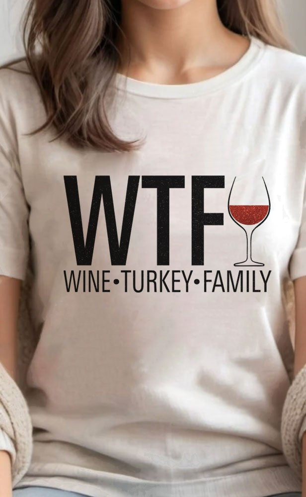 Wine Turkey Family Tee White