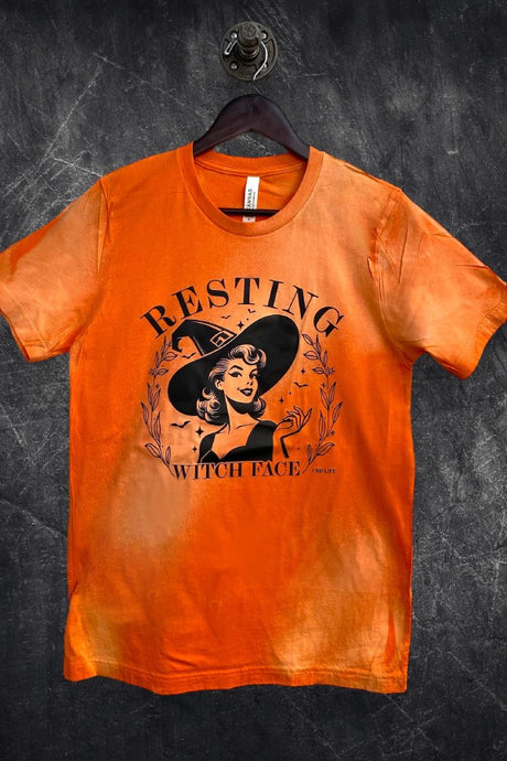 Resting Witch Face Tee Orange