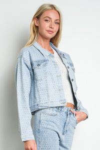 Sparkle & Shine Rhinestone Denim Jacket Lt Wash