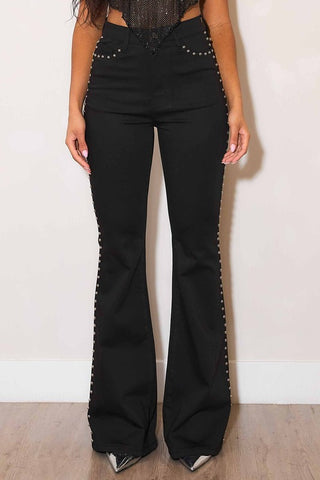 Side Studded Flare Pants