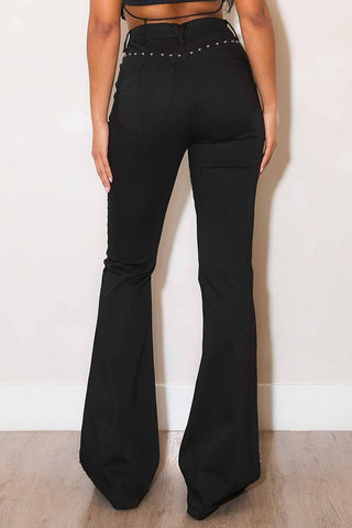 Side Studded Flare Pants