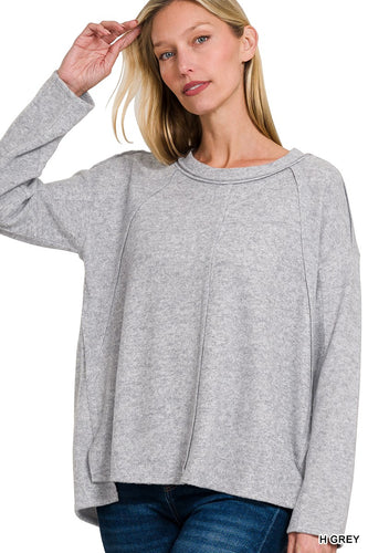 Hacci Exposed Seam Sweater H Grey