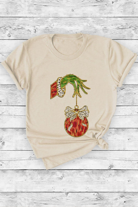 Grinch Christmas Ornament Tee Bone