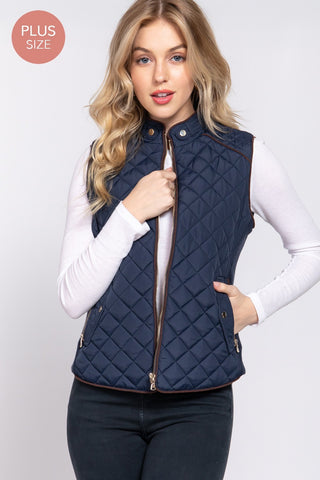Who Needs Sleeves Plus Size Vest Navy