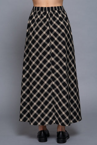 Be Humble Midi Skirt Blk/Taupe