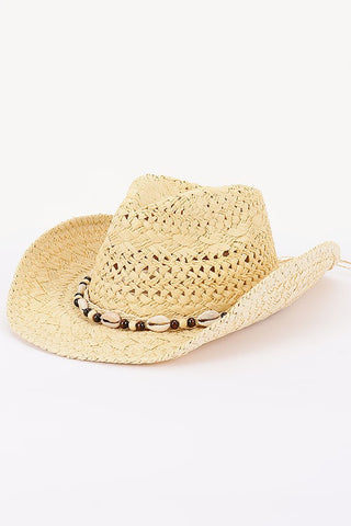 Seashore Cowboy Faux Straw Hat Ivory