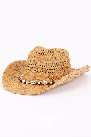 Seashore Cowboy Straw Hat Khaki