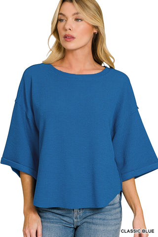 Free Spirit Exposed Seam Top Classic Blue
