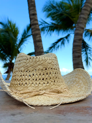 Seashore Cowboy Faux Straw Hat Ivory