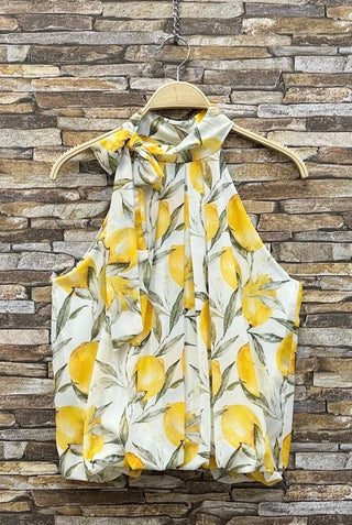 Lemon Cello Halter Top - O/S