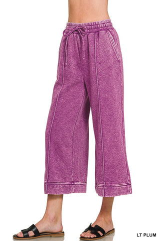 Penny Pinned Hemmed Pants-LT Plum
