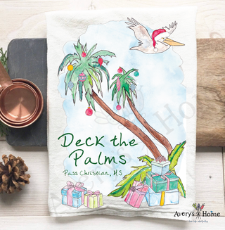 Deck the Palms Christmas Kitchen Towel