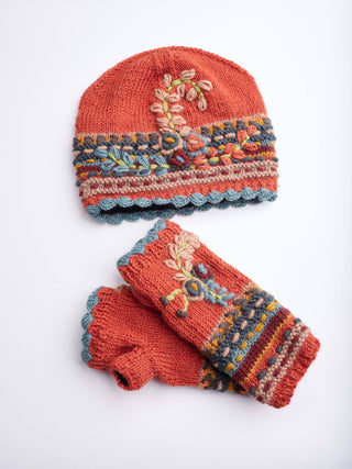 Lama Embroidery Hand warmer rust