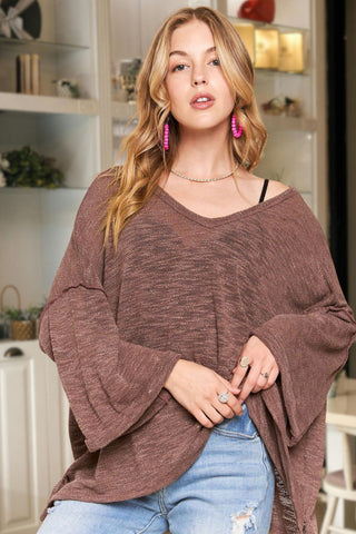 Relax & Unwind Dolman Sleeve Sweater Brown