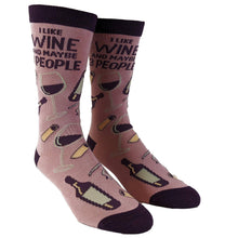 Womens I Like Wine And Maybe 3 People Socks: Womens (5-10) / Pink