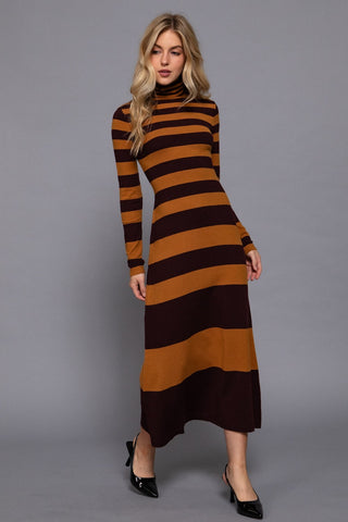 Mrs. Krueger Maxi Dress Maroon/Camel
