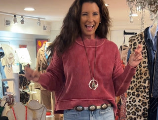 Harley Cropped Sweater Cabernet