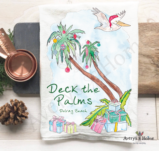 Deck the Palms Christmas Kitchen Towel