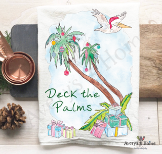 Deck the Palms Christmas Kitchen Towel