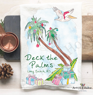 Deck the Palms Christmas Kitchen Towel